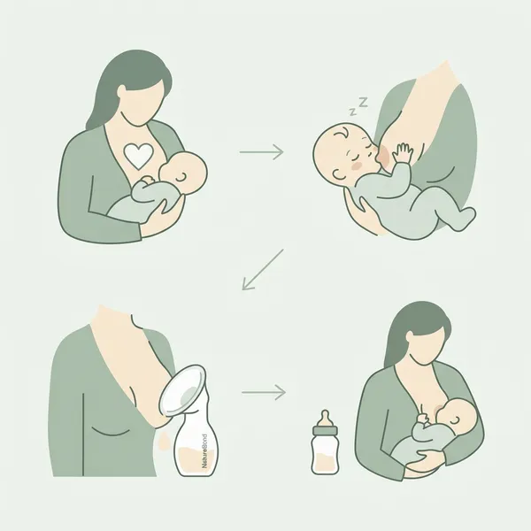 Sơ đồ phác đồ y khoa 4 bước tập cho bé bú mẹ trực tiếp lại thành công sau thời gian dài quen bú bình