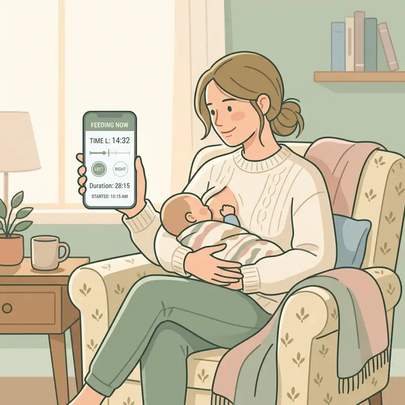 Nhật ký cho bé bú mẹ và bỉm tã thời gian thực trên điện thoại của mẹ giúp kiểm soát và an tâm