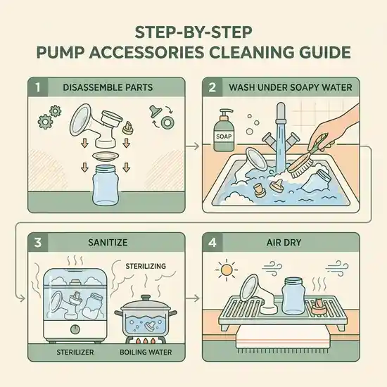 Vệ sinh phụ kiện máy hút sữa tiệt trùng y khoa